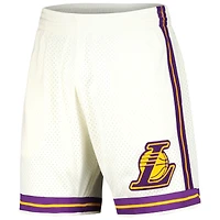 Short Swingman à coutures en chaîne Mitchell & Ness crème pour hommes des Los Angeles Lakers