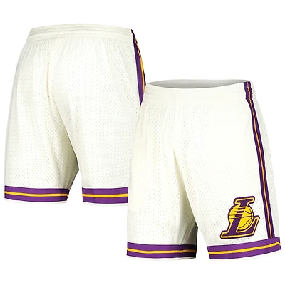 Short Swingman à coutures en chaîne Mitchell & Ness crème pour hommes des Los Angeles Lakers