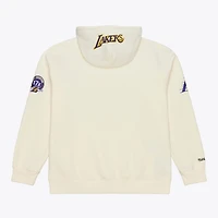 Sweat à capuche en polaire premium Mitchell & Ness crème Los Angeles Lakers Hardwood Classics pour homme