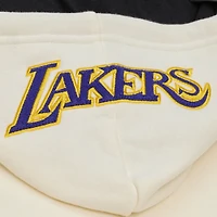 Sweat à capuche en polaire premium Mitchell & Ness crème Los Angeles Lakers Hardwood Classics pour homme