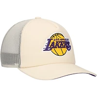 Men's Mitchell & Ness Cream Los Angeles Lakers Trucker Adjustable Hat