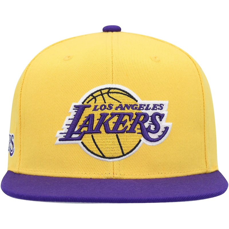 Men's Mitchell & Ness Gold/Purple Los Angeles Lakers Side Core 2.0 Snapback Hat