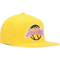 Mitchell & Ness Gold pour homme Los Angeles Lakers Hardwood Classics English Dropback - Casquette Snapback