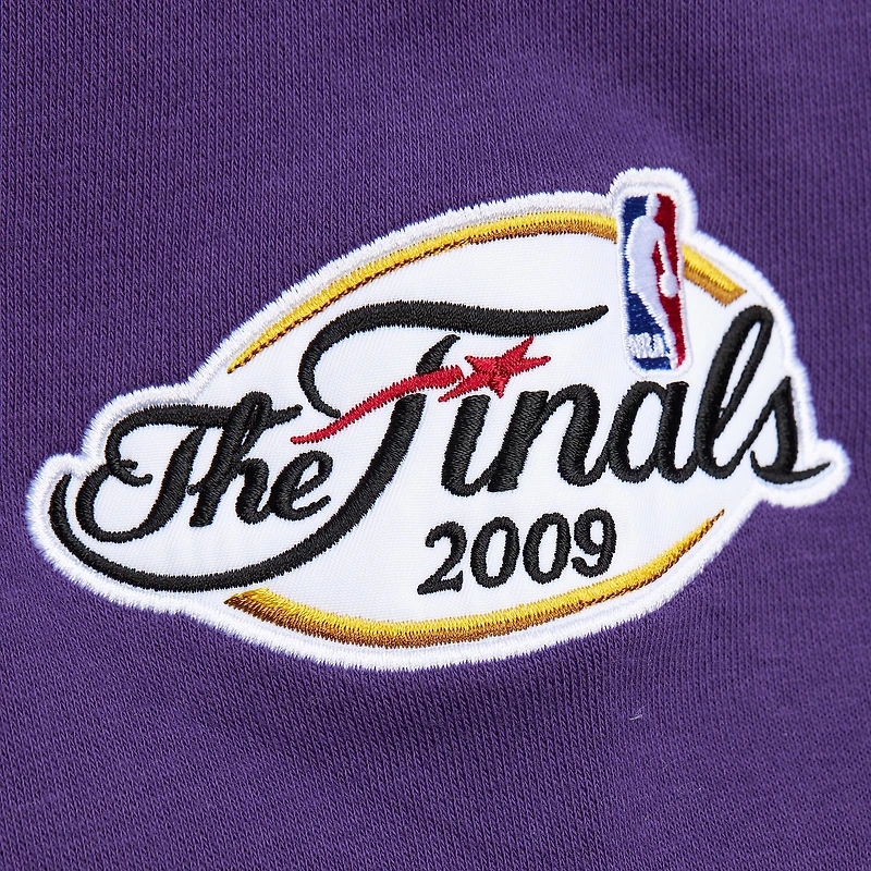 Men's Mitchell & Ness Heather Gray Los Angeles Lakers Hardwood Classics All Over 4.0 Pullover Sweatshirt