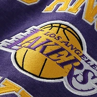Men's Mitchell & Ness Heather Purple Los Angeles Lakers Hardwood Classics Big Tall Crewneck Sweatshirt