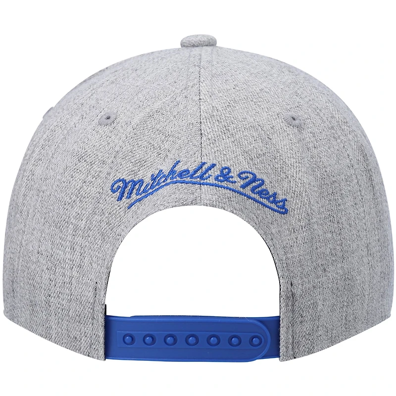 Casquette snapback Mitchell & Ness gris chiné pour homme des Los Angeles Lakers Hardwood Classics Team 2.0
