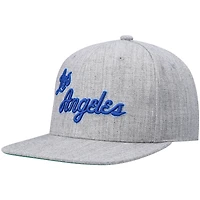 Casquette snapback Mitchell & Ness gris chiné pour homme des Los Angeles Lakers Hardwood Classics Team 2.0