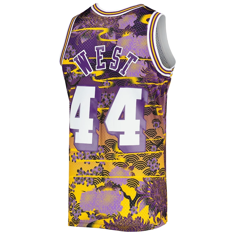 Maillot Swingman du Nouvel An Lunaire Mitchell & Ness Jerry West Violet Los Angeles Lakers 1971/72 Hardwood Classics pour hommes