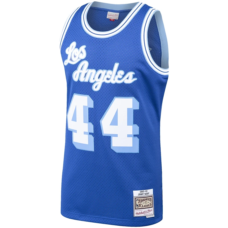 Men's Mitchell & Ness Jerry West Royal Los Angeles Lakers Hardwood Classics Swingman Jersey