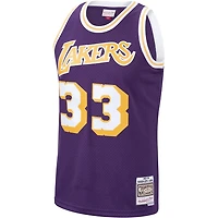 Men's Mitchell & Ness Kareem Abdul-Jabbar Purple Los Angeles Lakers Hardwood Classics Swingman Jersey