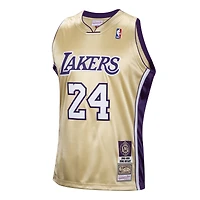 Men's Mitchell & Ness Kobe Bryant Gold Los Angeles Lakers Hall of Fame Class 2020 #24 Authentic Hardwood Classics Jersey