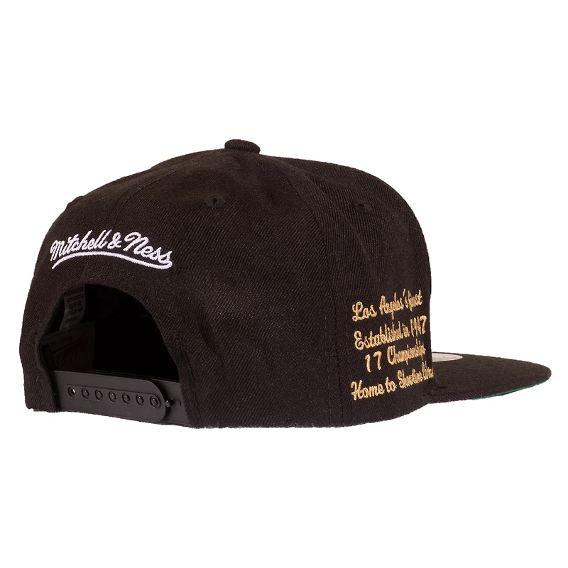 Casquette Snapback Graduation noir et or Mitchell & Ness Los Angeles Lakers pour homme - Casquette