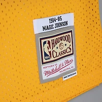 Men's Mitchell & Ness Magic Johnson Gold/Purple Los Angeles Lakers 1984/85 Hardwood Classics Fadeaway Swingman Player Jersey
