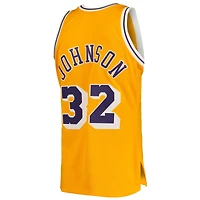 Men's Mitchell & Ness Magic Johnson Gold Los Angeles Lakers 1984/85 Hardwood Classics Authentic Jersey