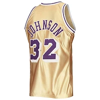 Men's Mitchell & Ness Magic Johnson Gold Los Angeles Lakers 75th Anniversary 1984/85 Hardwood Classics Swingman Jersey
