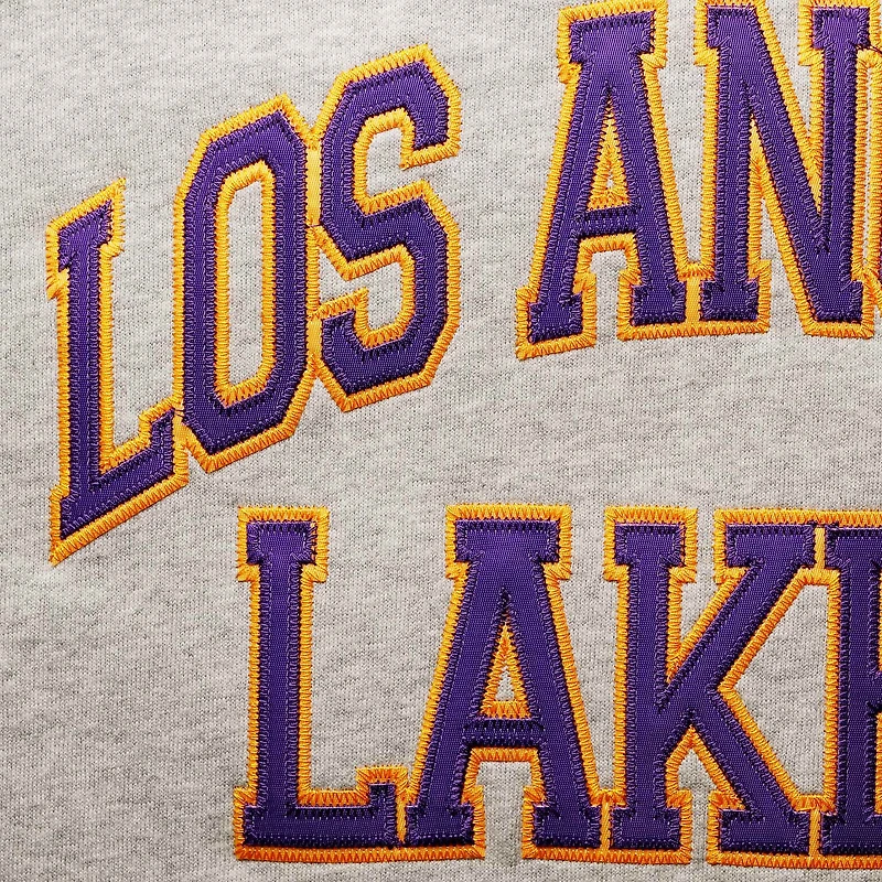Men's Mitchell & Ness Magic Johnson Heathered Gray Los Angeles Lakers Big Tall Name Number Pullover Hoodie