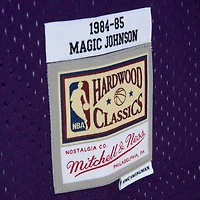 Men's Mitchell & Ness Magic Johnson Purple/Black Los Angeles Lakers 1984/85 Hardwood Classics Fadeaway Swingman Player Jersey