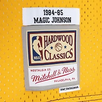 Maillot Swingman divisé Mitchell & Ness Magic Johnson violet/or pour hommes des Los Angeles Lakers Hardwood Classics 1984/85