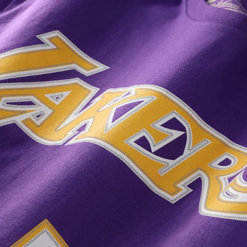 Men's Mitchell & Ness Magic Johnson Purple Los Angeles Lakers Hardwood Classics Name Number T-Shirt