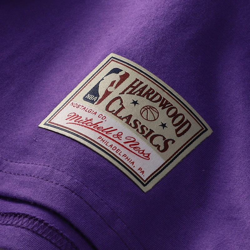 Men's Mitchell & Ness Magic Johnson Purple Los Angeles Lakers Hardwood Classics Name Number T-Shirt