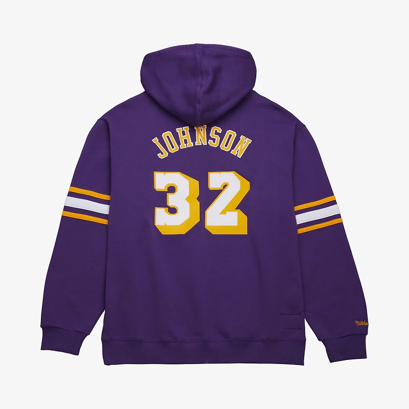 Men's Mitchell & Ness Magic Johnson Purple Los Angeles Lakers Name Number Hoodie