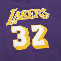 Men's Mitchell & Ness Magic Johnson Purple Los Angeles Lakers Name Number Hoodie