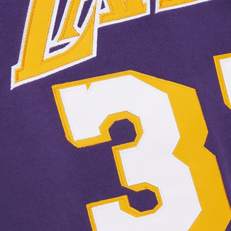 Sweat à capuche Mitchell & Ness Magic Johnson violet pour homme, avec nom et numéro des Lakers de Los Angeles.
