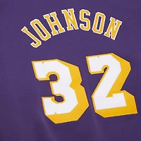 Sweat à capuche Mitchell & Ness Magic Johnson violet pour homme, avec nom et numéro des Lakers de Los Angeles.