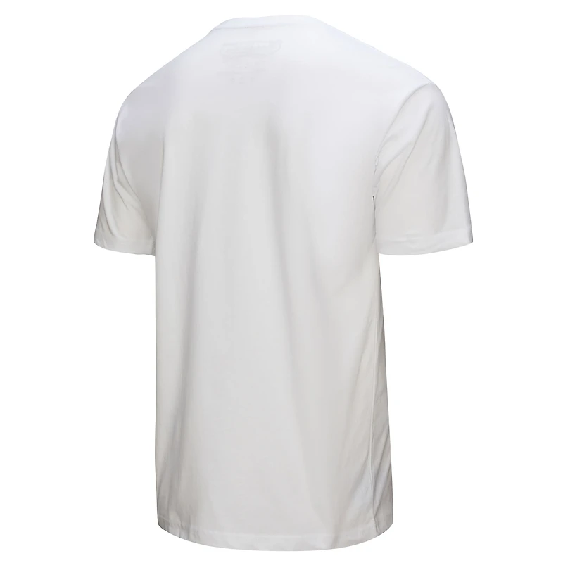 T-shirt blanc pour homme Mitchell & Ness Magic Johnson des Los Angeles Lakers Hardwood Classics Chalked Up