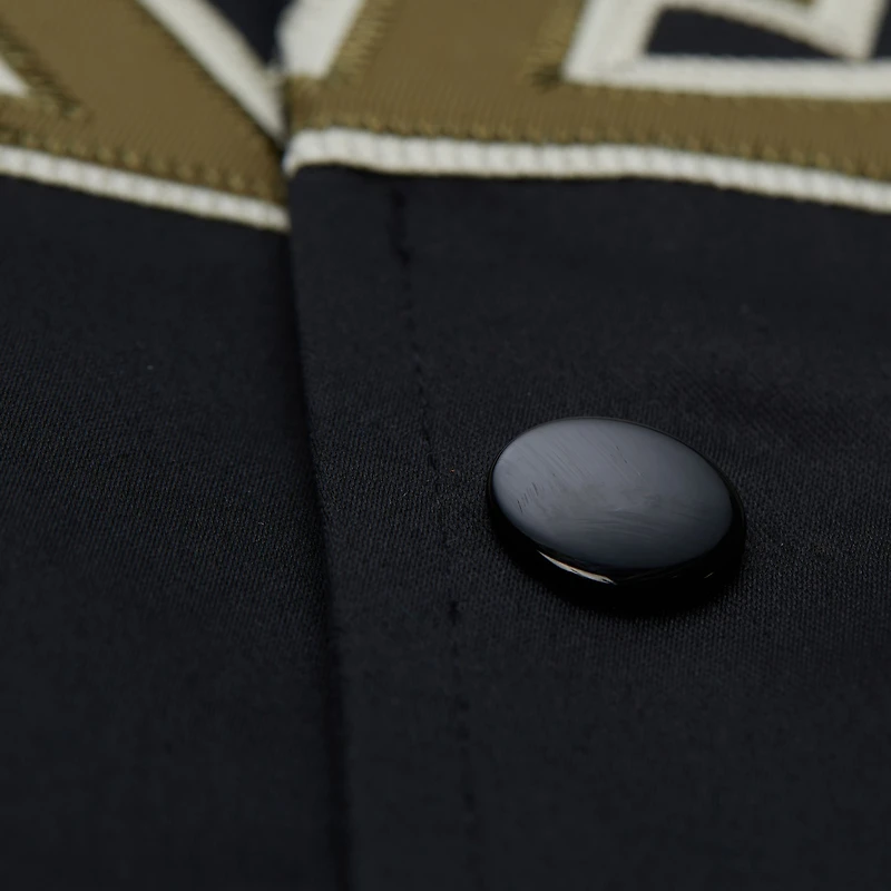 Veste Mitchell & Ness pour homme, olive/noir, Los Angeles Lakers, pochette en satin raglan à boutons-pression.