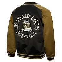 Veste Mitchell & Ness Olive Los Angeles Lakers Clutch Satin Raglan Full-Snap pour homme