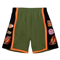 Men's Mitchell & Ness Olive Los Angeles Lakers Hardwood Classics Flight Edition Swingman - Shorts