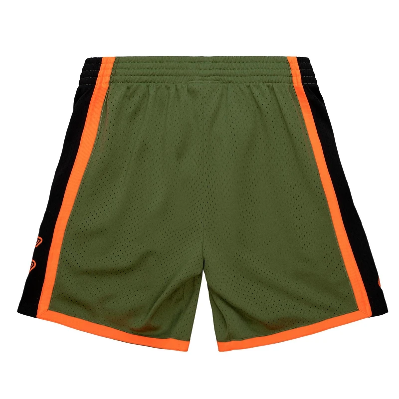 Men's Mitchell & Ness Olive Los Angeles Lakers Hardwood Classics Flight Edition Swingman - Shorts