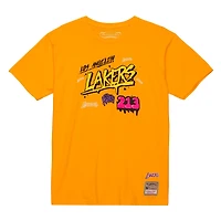 T-shirt pour homme Mitchell & Ness Orange Los Angeles Lakers Hardwood Classics Slap
