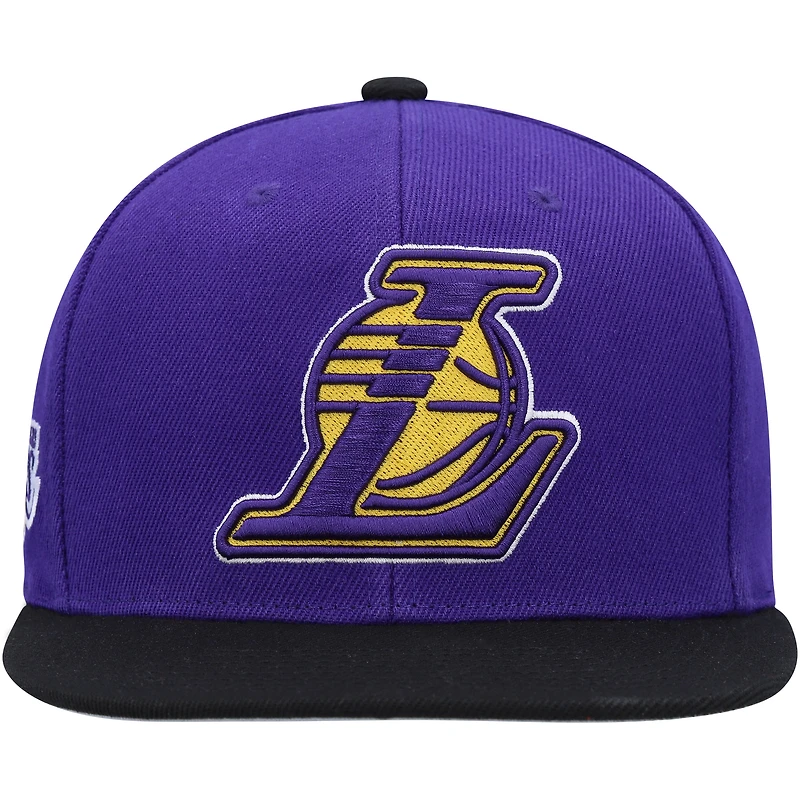 Casquette Snapback Los Angeles Lakers Side Core 2.0 violet/noir Mitchell & Ness pour hommes