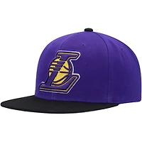 Casquette Snapback Los Angeles Lakers Side Core 2.0 violet/noir Mitchell & Ness pour hommes