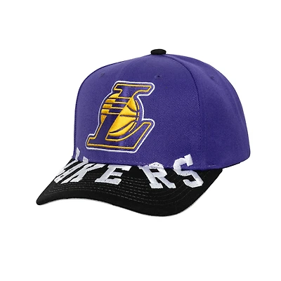 Casquette snapback bicolore Mitchell & Ness Los Angeles Lakers Underarch pour homme violet/noir