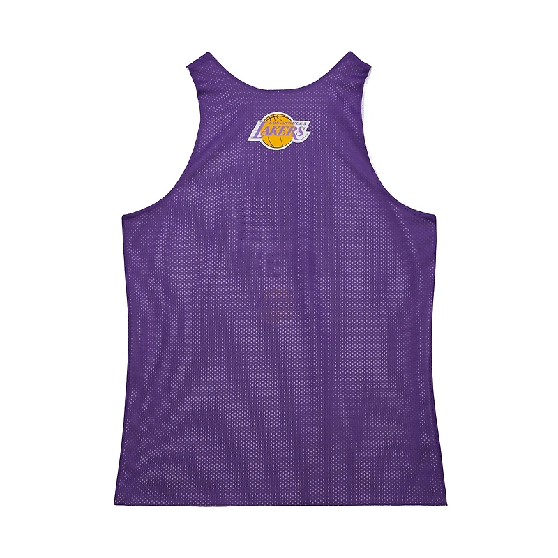 Men's Mitchell & Ness Purple/White Los Angeles Lakers Hardwood Classics Reversible Mesh Practice Jersey