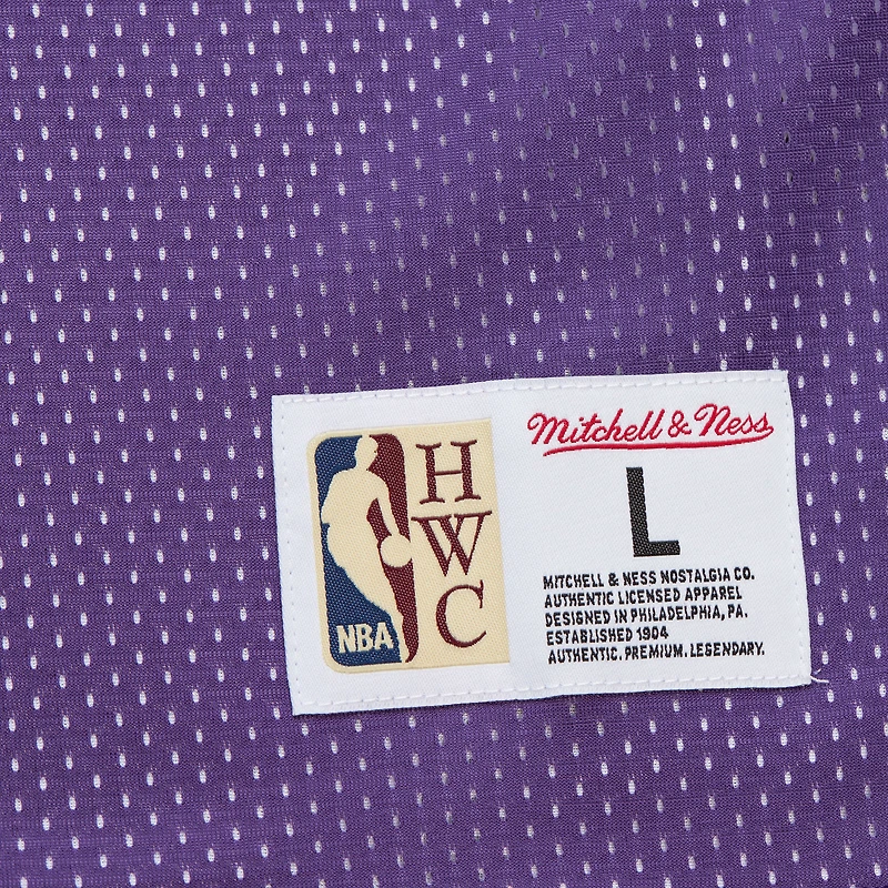 Men's Mitchell & Ness Purple/White Los Angeles Lakers Hardwood Classics Reversible Mesh Practice Jersey