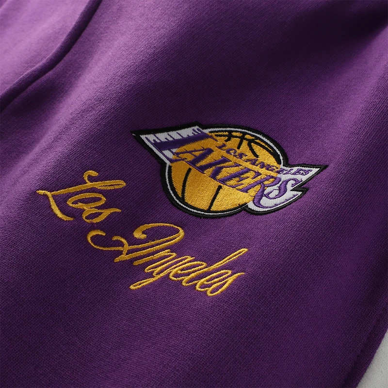 Men's Mitchell & Ness Purple Los Angeles Lakers Big Tall Hardwood Classics Full-Snap Varsity Jacket