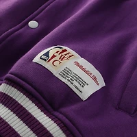 Men's Mitchell & Ness Purple Los Angeles Lakers Big Tall Hardwood Classics Full-Snap Varsity Jacket
