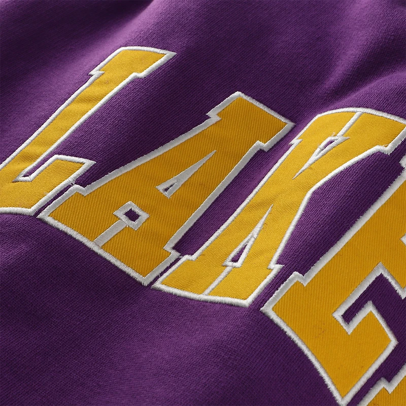 Veste universitaire Mitchell & Ness violette pour homme des Los Angeles Lakers, grande taille, Hardwood Classics, à boutons-pression