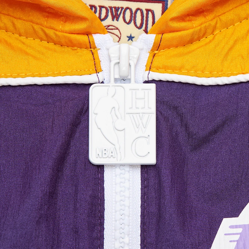 Veste coupe-vent entièrement zippée pour homme Mitchell & Ness Los Angeles Lakers Hardwood Classics Big Shot Premium violette