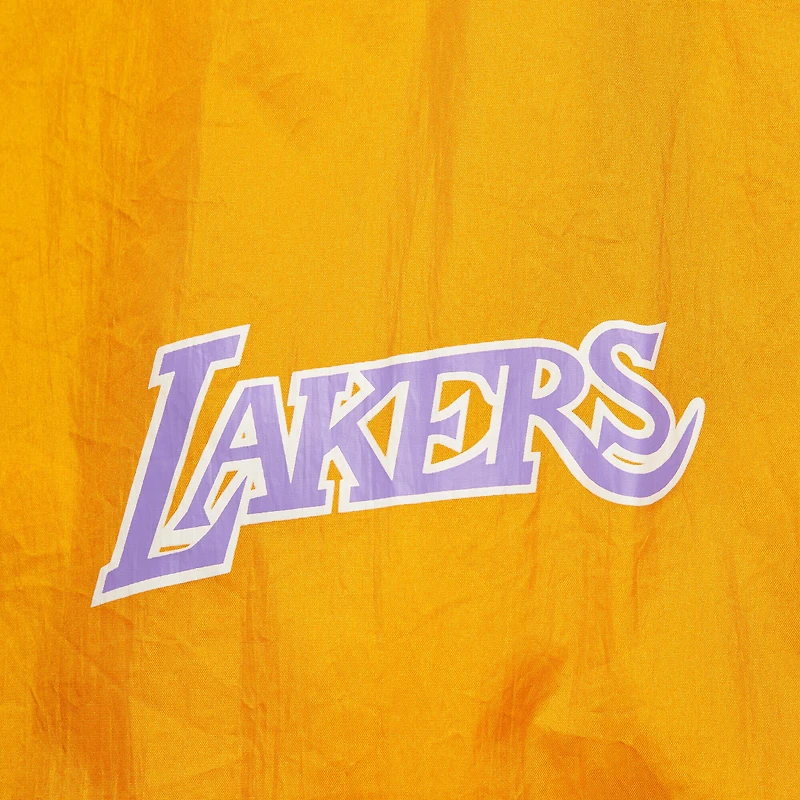 Men's Mitchell & Ness Purple Los Angeles Lakers Hardwood Classics Big Shot Premium Full-Zip Windbreaker Jacket