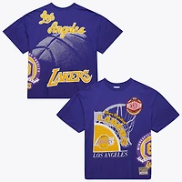 T-shirt Mitchell & Ness violet Los Angeles Lakers Hardwood Classics Logo Blast pour homme