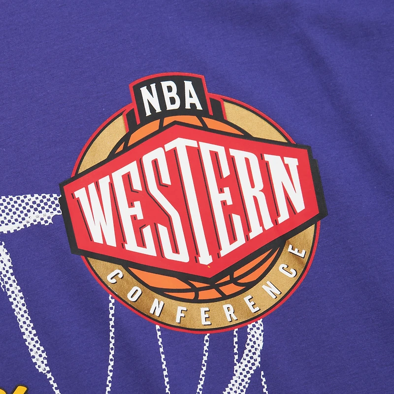 Men's Mitchell & Ness  Purple Los Angeles Lakers Hardwood Classics Logo Blast T-Shirt