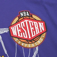 Men's Mitchell & Ness  Purple Los Angeles Lakers Hardwood Classics Logo Blast T-Shirt