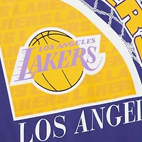 Men's Mitchell & Ness  Purple Los Angeles Lakers Hardwood Classics Logo Blast T-Shirt
