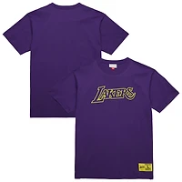 T-shirt Mitchell & Ness violet pour homme Los Angeles Lakers Hardwood Classics Neon Nights Premium