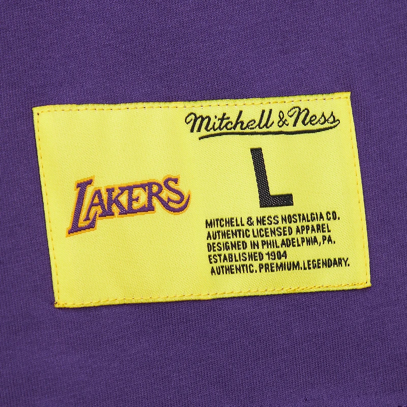 T-shirt Mitchell & Ness violet pour homme Los Angeles Lakers Hardwood Classics Neon Nights Premium